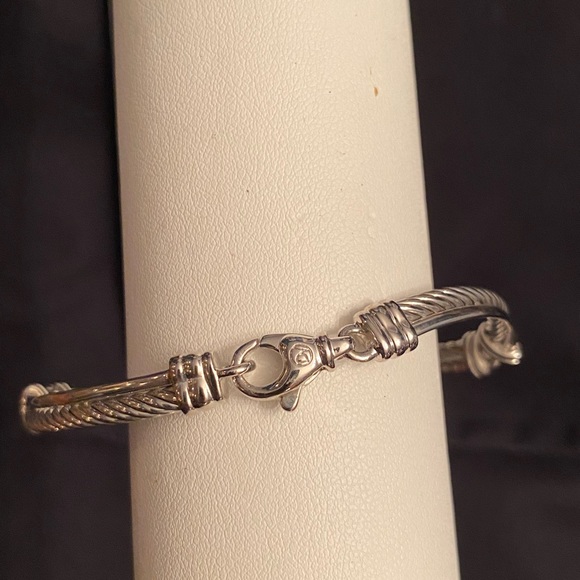 David Yurman Crossover Linked Bracelet in Sterling Silver w/ Diamonds, 3mm - Picture 2 of 5